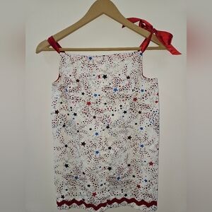 Homemade Sewn Minimalist Americana Dress Toddlers Girls 2T